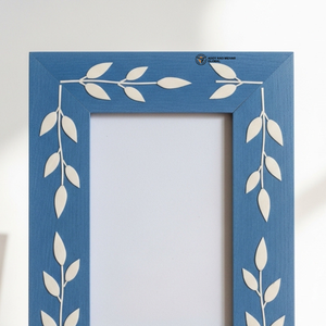 Cadre moderne en os bleu incrusté, fait main, accent de luxe pour la maison - Product Image 5