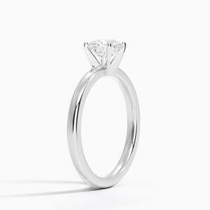 SOJ <b>Ring</b> 01 Round Cut 925 <b>Silver</b> Rhodium Plated Five <b>Stone</b> Prong Set Solitaire Engagement <b>Ring</b> GRA Certified 2ct D Moissanite - Product Image 2
