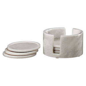 Modern Luxury Onyx <b>Marble</b> Customizable 6-Piece Coaster <b>Set</b> for Kitchen Home Decor Durable Eco-Friendly <b>Dinnerware</b> - Product Image 1