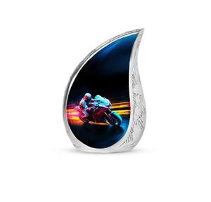 Urna Conmemorativa de Aluminio Negro Grabada en Plata, con Forma de Lágrima, para Cenizas Humanas, Urna Decorativa con Forma de Lágrima - Product Image 1