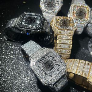 Splendid Glitz Jewelry Montre à quartz analogique pour homme avec diamants, boîtier carré, cristal saphir, acier inoxydable, luxe, 40 mm - Product Image 4