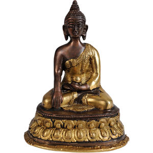 Fait à la main 5 pouces en laiton Bhumisparsha bouddha idole indien cadeau Sculpture fabriqué en Inde - Product Image 1