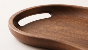 Bandeja de Madera para Servir con Motivo Frutal, de Madera de Mango Oscura, con Forma Asimétrica y Asa, Venta al Por Mayor - Product Image 2