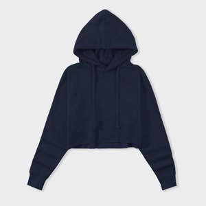 Women's Crop <b>Top</b> Hoodie Casual Style Pullover with Custom Logo Breathable Fashionable Cropped Full Sleeve Pocket Crop <b>Top</b> Hoodie - Product Image 6