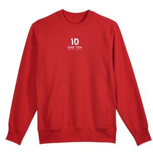 เสื้อสเวตเชิ้ตคอกลมคลาสสิกสำหรับผู้ชาย สีแดง ผ้าฝ้ายพรีเมียม แขนยาว สวมใส่สบาย เหมาะสำหรับทุกวัน สไตล์สตรีทแวร์ - Product Image 1