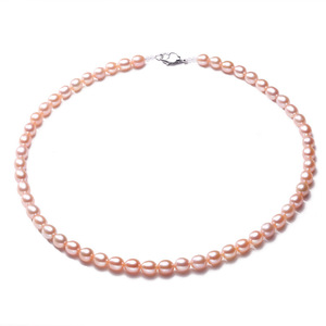 Collar de Perlas de Agua Dulce Reales de 6mm de Zhuji Mountain Lake, Accesorios de Alta Gama con Forma de Patata Pequeña - Product Image 5
