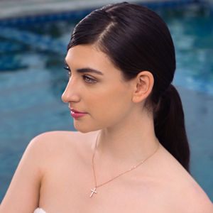 Collier Pendentif Symbole de l'Éternité Classique de Luxe en Or Rose et Diamants pour Femme, Cadeau de Mariage, Fiançailles, Fête, Anniversaire - Product Image 3