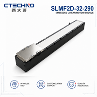Módulo de Motor Lineal de Accionamiento Directo CTECHNO SLMF2D-32-290, Carga de Referencia de 11 kg, Plataforma de Posicionamiento con Recorrido de 290 mm para Unión de Cables