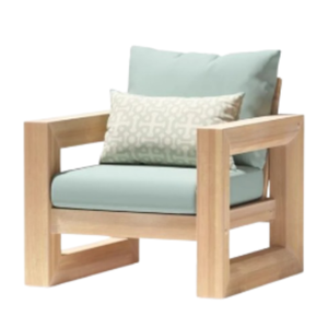 One Seat <b>Sofa</b> Outdoor with Cushion Teak <b>Wood</b> <b>Frame</b> <b>Sofa</b> Chairs for Patio and Outdoor Furniture Natural - Product Image 4