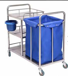 Carrito de Lavandería de Acero Inoxidable para Hospital Hitech, Capacidad de 100 lb, 24 Pulgadas de Ancho, Portátil - Product Image 3