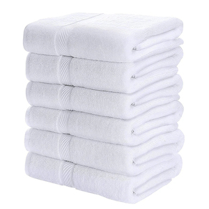 Serviette de bain en coton marron, tissée, unie, rectangulaire, pour la plage, douce, absorbante, de qualité supérieure, serviette de bain blanche - Product Image 6