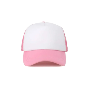 Pink and White Leather 3D Embroidery Breathable Trucker <b>Cap</b> Adjustable Unisex Hat for Spring Summer Casual Wear - Product Image 2