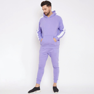 Hot Sale Price Customized <b>Men</b> <b>Pullover</b> Tracksuits Hooded Solid 100% Cotton Breathable Quick Dry Lightweight Casual Jogging - Product Image 1