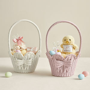 Grand panier de Pâques en osier délicat, panier de rangement décoratif, panier organisateur en rotin naturel, parfait pour la présentation et le rangement de cadeaux - Product Image 5