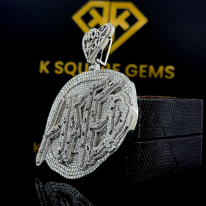 Pendentif initial personnalisé pour enfants, style Hip Hop, en Moissanite, Argent Sterling 925 plaqué Rhodium, Bijoux Ice - Product Image 6