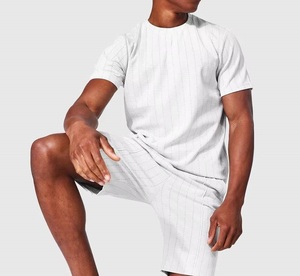 Latest Design Ribbed Men Clothing <b>Twins</b> <b>Set</b> 2pcs Summer T-Shirt & Short <b>Set</b> For Gym Fitness Muscles Workout Mens Rib Shorts <b>Sets</b> - Product Image 2