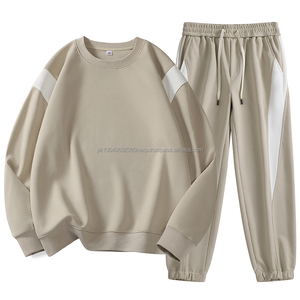 เสื้อฮู้ดดี้คู่รักพิมพ์ลายสีพื้น คอกลม ทรงหลวม น้ำหนักมาก สั่งทำโลโก้ได้ สำหรับผู้ชายและผู้หญิง - Product Image 1