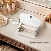 Dompet Kulit Asli Premium Bermotif Bunga dengan Rumbai, Dompet Zipper, Dompet Panjang Wanita, Organizer Perjalanan