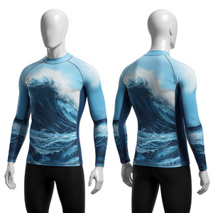 Chemise de compression anti-UV pour homme Ocean Wave avec protection antibactérienne et séchage rapide - Product Image 3