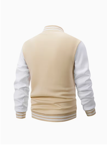 PROFIT SPORTS Veste unisexe beige et blanche à col en V, réversible, coupe-vent, respirante, en laine/cuir, décontractée, pour l'hiver - Product Image 2