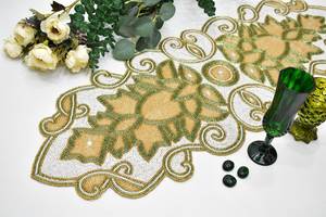 Luxury Dining <b>Table</b> <b>Mats</b> Pads Emneaded Floral Design Customized Shape Handmade 5mm Thickness for Hotel/Restaurant Events - Product Image 4