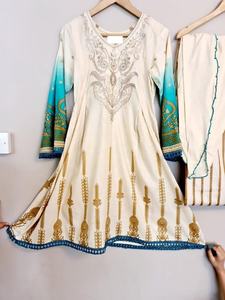 2021 vente chaude pakistanais indien brodé soie robe prêt à l'emploi Shalwar Kameez costume fantaisie lourde broderie robe indienne - Product Image 6