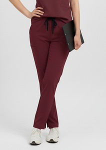 Ensemble de tenue médicale pour femme, coupe confortable, en tissu tissé Spandex/Coton, haut à col en V, pantalon cargo jogger avec poches profondes, uniforme de santé moderne - Product Image 4