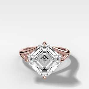 3 Carat Asscher Cut Lab Grown Diamond Solitaire Engagement <b>Ring</b> <b>Dainty</b> Prong Set IGI Certified DEF Color 10k 14k 18k Solid Gold - Product Image 5