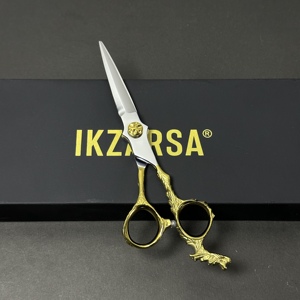 Ciseaux de coiffure professionnels en acier inoxydable 440c, design dragon de luxe, fabriqués à la main, ciseaux de barbier gravés, ergonomiques - Product Image 1