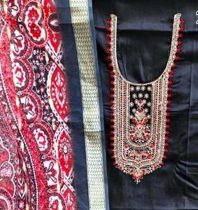 Traje Salwar Kameez indio moderno de diseñador, bordado a mano, para mujer, ropa de fiesta premium, talla única. - Product Image 2