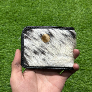Genuine Cowhide Hair On Leather Wallet <b>Slim</b> Handmade Bifold Wallet <b>Card</b> <b>Holder</b> Leather Wallet Premium Vintage Appearance - Product Image 1