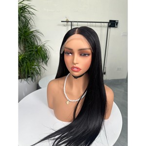 Peluca de Cabello Humano Virgen Vietnamita Natural Negro Liso con Frente de Encaje Pre-Desplumada HD, Venta al por Mayor - Product Image 2