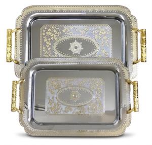 Exclusiva Bandeja de Metal Hecha en India, Accesorio Decorativo para Comedor Moderno y Elegante Presentación de Alimentos, Venta al Por Mayor - Product Image 6