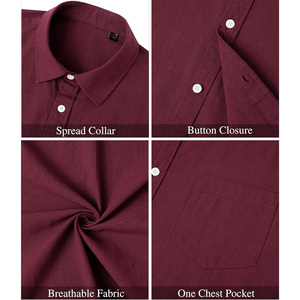 Chemises Homme Croisées à Boutons, Impression par Transfert Thermique, Respirantes, Infroissables, Séchage Rapide, Uniformes Décontractés d'Entreprise, OEM - Product Image 5