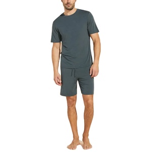 Ensemble de jogging vintage d'été pour hommes Short en velours de coton tissé avec manches courtes Style à motifs 3D - Product Image 1