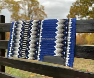 Meilleure qualité de laine de Nouvelle-Zélande Double tissage tapis de selle tissés à la main couleurs attrayantes pour Western Riding Show Horse Blanket - Product Image 6