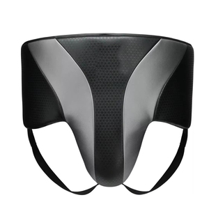 Custom Logo Boxing Groin Guard with Genuine <b>Leather</b> Durable & Protective Black Color High Quality Winning Style New Guards - Product Image 1