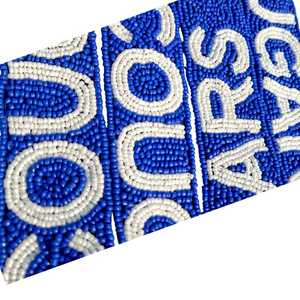 Sangle de sac perlée COUGARS |   Sangle de sac à main artisanale pour le jour du match - Product Image 4
