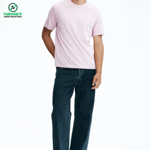 Nuevas camisetas elegantes para hombre, color rosa claro, lisas, de corte regular, informales, de alta calidad, fabricante para EE. UU. y Europa, con logotipo personalizado. - Product Image 4
