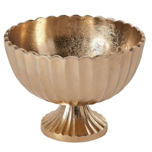 Hot Selling Antique Brass Finish Champagne Bowl Vintage <b>Footed</b> Wine Cooler Aluminum Metal <b>Ice</b> Bucket For Wedding Party Barware - Product Image 3