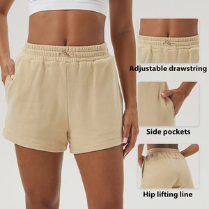 Pantalones Cortos Deportivos Transpirables de Algodón para Mujer con Bolsillos, Conjunto Básico Cómodo para Entrenamiento, Casual y Descanso, Ropa Deportiva para Mujer con Logo, Venta al Por Mayor - Product Image 3