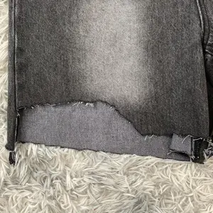 Pantalones Cortos de Mezclilla Casuales Personalizados para Hombre, Largos hasta la Rodilla, 100% Algodón, Holgados, Cintura Elástica, Diseño Vintage, Lavado Ácido, Desgastados, de Alta Calidad - Product Image 3