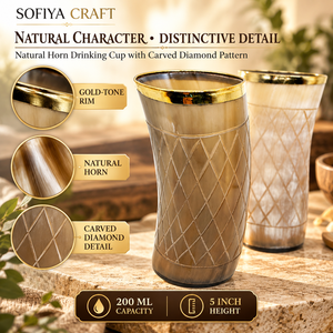 Taza para Beber de Cuerno de Búfalo con Diseño de Animales, Hecha a Mano, Ecológica y Moderna de SOFIYA CRAFT, Forma Natural, Tamaño Personalizado, Decoración para el Hogar - Product Image 2