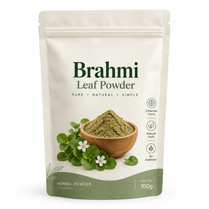 Poudre de feuilles de Brahmi 100% pure, naturelle, de qualité cosmétique, pour une routine de soin des cheveux naturellement forte et lisse. - Product Image 1