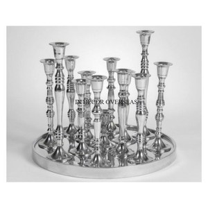 Magnifique porte-bougie en métal de qualité supérieure, plaqué or et de couleur blanche, design floral, pour la décoration intérieure. - Product Image 4