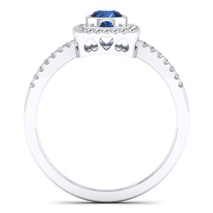 Bagues de fiançailles REYES personnalisées en argent sterling 925 avec moissanite VVS, nouveau design, saphir bleu, bijoux fins pour mariage - Product Image 4