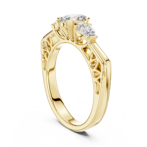 Bague élégante en or avec diamant de laboratoire de 1 carat, certifiée IGI, pour femme, bijou de fiançailles de luxe, joaillerie fine - Product Image 3