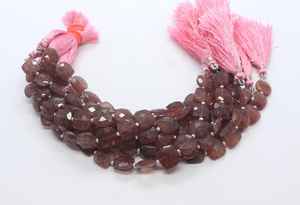 Cuentas cuadradas facetadas de cuarzo fresa natural AAA de 8-9 mm, cuentas triangulares de cuarzo fresa rojo de 8 pulgadas para la fabricación de joyas - Product Image 2