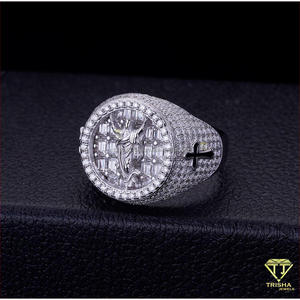 Premium 925 Sterling <b>Silver</b> Lab Grown Diamond Religious Figure <b>Ring</b> With Sparkling Stone Details For <b>Men</b> Wholesale Resellers - Product Image 2