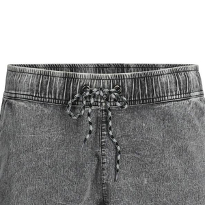 Pantalones Cortos Ligeros de Fábrica Estilo Streetwear con Efecto Desgastado por el Sol, Dobladillo Ram, Felpa Francesa, Desgastados, Holgados, Lavado Ácido para Hombre - Product Image 4